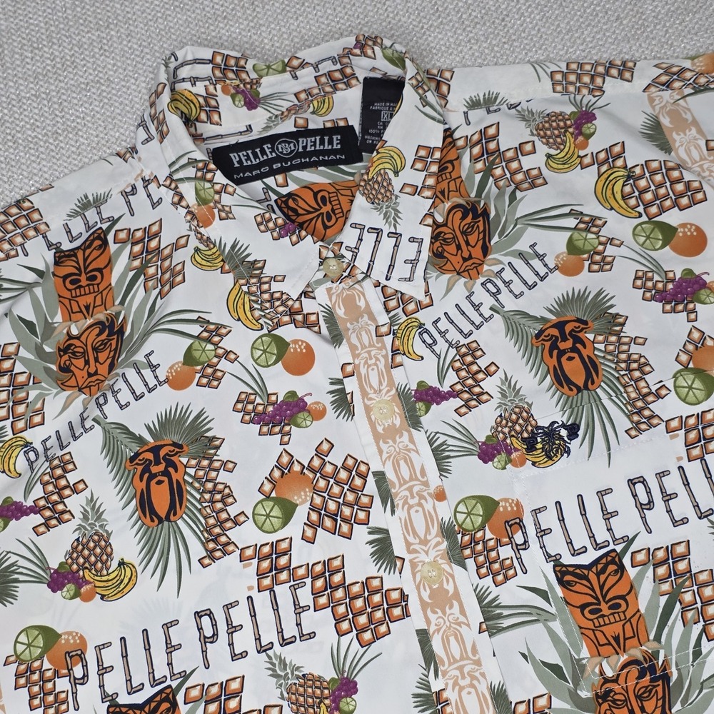 Vintage Pelle Pelle Marc Buchanan Shirt Men‎ XL 90s Hawaiian Tiki Streetwear